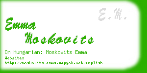 emma moskovits business card
